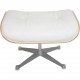 Charles Eames Lounge chair med ottoman i hvid læder 2010'erne