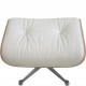 Charles Eames Lounge chair med ottoman i hvid læder 2010'erne