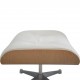 Charles Eames Lounge chair med ottoman i hvid læder 2010'erne
