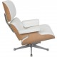 Charles Eames Lounge chair med ottoman i hvid læder 2010'erne