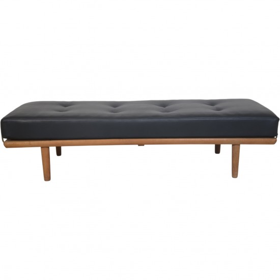 Hans Wegner GE19 daybed i sort læder 1960'erne