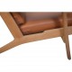 Hans Wegner GE290 3-personers sofa af eg og valnød med anilin læder 1990'erne