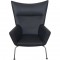 Hans Wegner CH445 Wing chair reupholstered in black Bizon leather