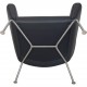 Hans Wegner CH445 Wing chair reupholstered in black Bizon leather