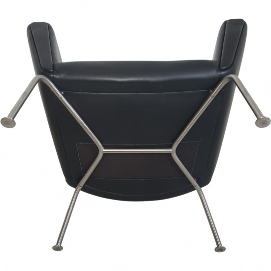 Hans Wegner CH445 Wing chair in black leather 1990s