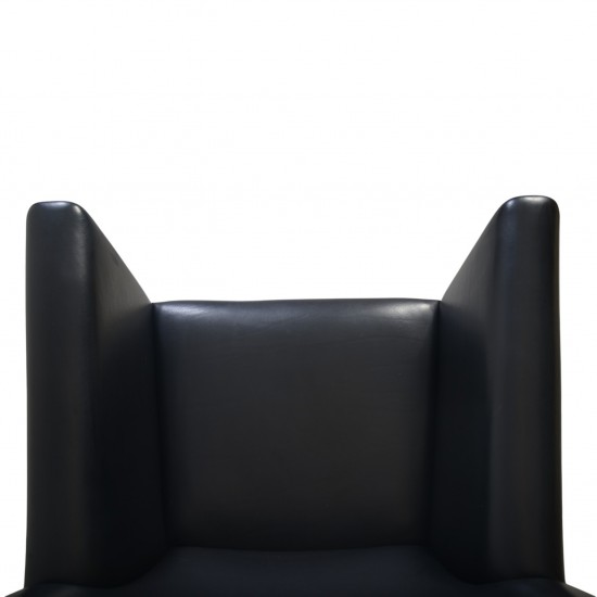 Hans Wegner CH445 Wing chair in black leather 1990s