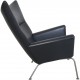 Hans Wegner CH445 Wing chair in black leather 1990s