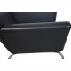 Hans Wegner CH445 Wing chair in black leather 1990s