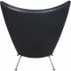 Hans Wegner CH445 Wing chair in black leather 1990s