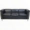 Le Corbusier LC2/3 3.personers sofa i sort Pelle læder 2000'erne