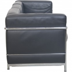 Le Corbusier LC2/3 3.personers sofa i sort Pelle læder 2000'erne