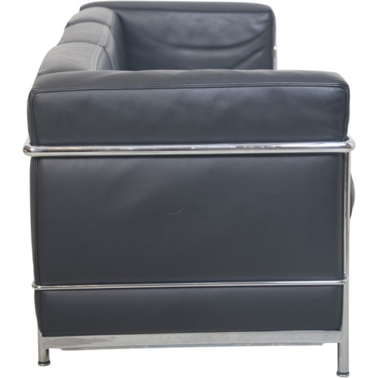 Le Corbusier LC2/3 3.personers sofa i sort Pelle læder 2000'erne