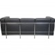 Le Corbusier LC2/3 3.personers sofa i sort Pelle læder 2000'erne