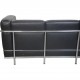Le Corbusier LC2/3 3.personers sofa i sort Pelle læder 2000'erne