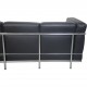 Le Corbusier LC2/3 3.personers sofa i sort Pelle læder 2000'erne
