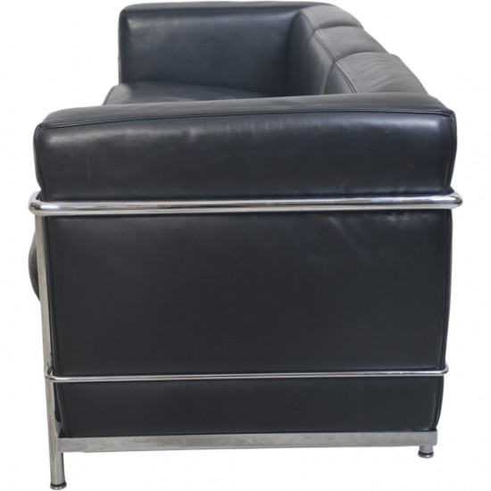 Le Corbusier LC2/3 3.personers sofa i sort Pelle læder 2000'erne