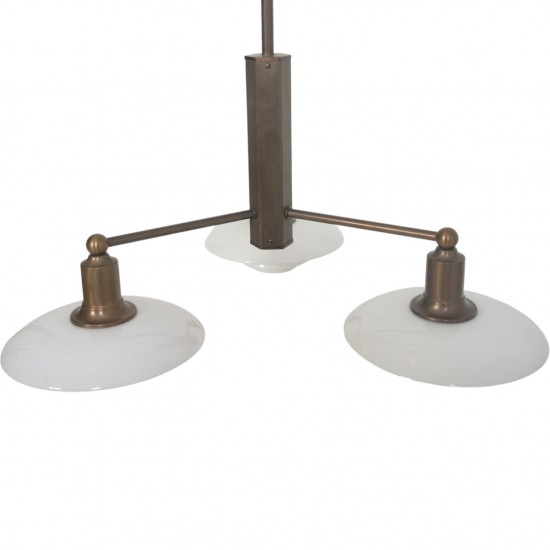 Poul Henningsen stammekrone lampe i bruneret messing 1997