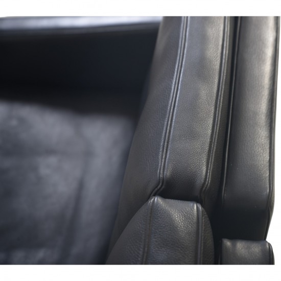 Poul Kjærholm PK31 2.personers sofa i sort aura læder 1988