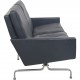 Poul Kjærholm PK31 2.personers sofa i sort aura læder 1988