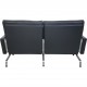 Poul Kjærholm PK31 2.personers sofa i sort aura læder 1988