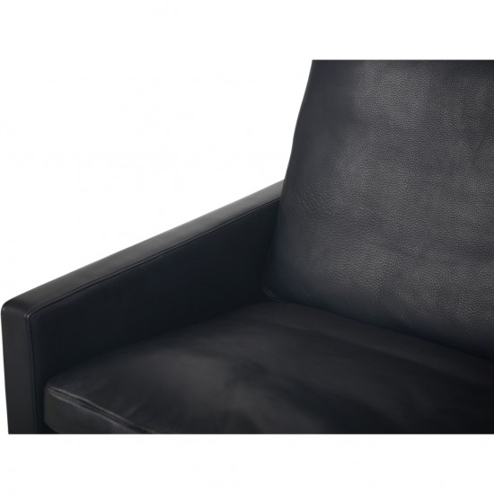 Poul Kjærholm PK31 2.personers sofa i sort aura læder 1988
