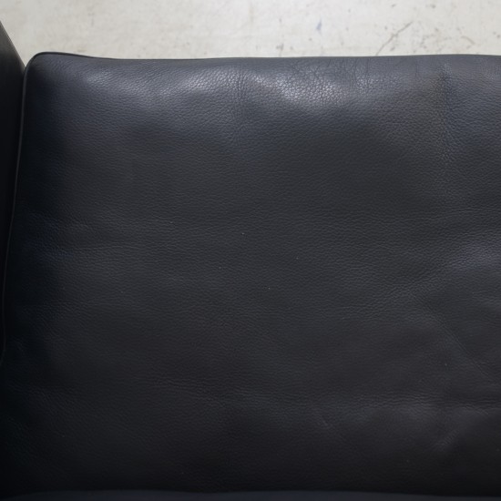Poul Kjærholm PK31 2.personers sofa i sort aura læder 1988