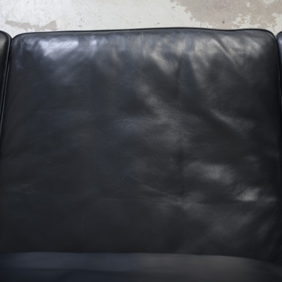 Børge Mogensen 2209 3.personers sofa i sort læder 1980'erne