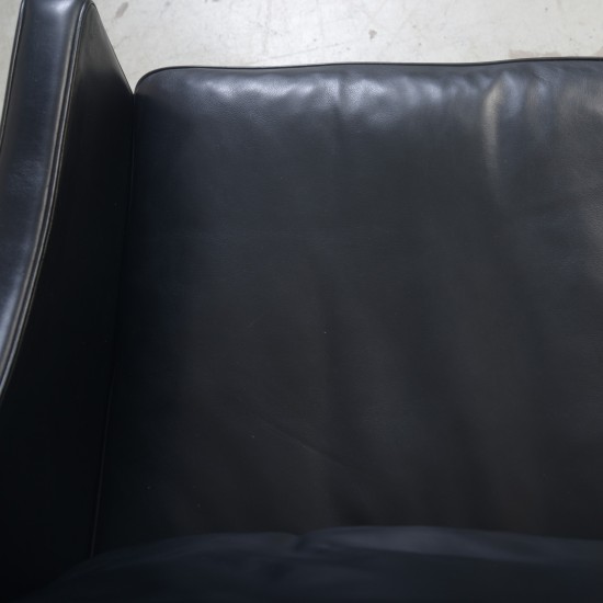 Børge Mogensen 2209 3.personers sofa i sort læder 1980'erne