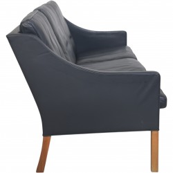 Børge Mogensen 2209 3.personers sofa i sort læder 1980'erne