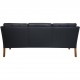 Børge Mogensen 2209 3.personers sofa i sort læder 1980'erne