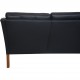 Børge Mogensen 2209 3.personers sofa i sort læder 1980'erne