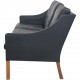 Børge Mogensen 2209 3.personers sofa i sort læder 1980'erne