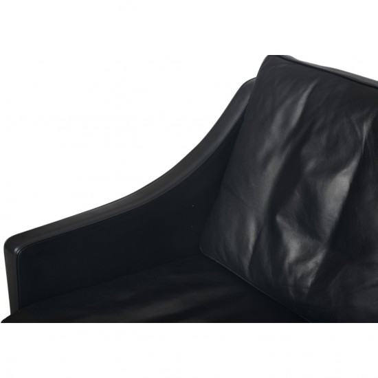 Børge Mogensen 2209 3.personers sofa i sort læder 1980'erne