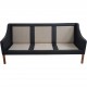 Børge Mogensen 2209 3.personers sofa i sort læder 1980'erne