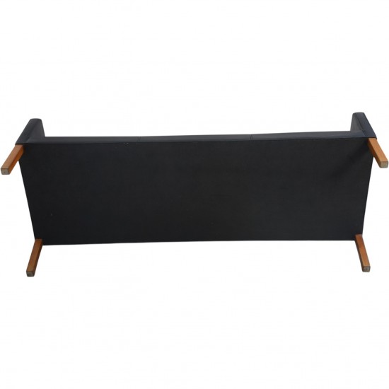 Børge Mogensen 2209 3.personers sofa i sort læder 1980'erne