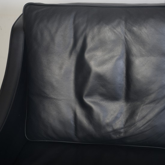 Børge Mogensen 2209 3.personers sofa i sort læder 1980'erne