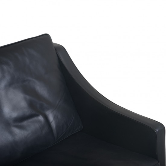 Børge Mogensen 2209 3.personers sofa i sort læder 1980'erne
