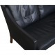 Børge Mogensen 2209 3.personers sofa i sort læder 1980'erne