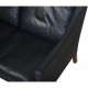 Børge Mogensen 2209 3.personers sofa i sort læder 1980'erne