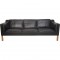 Børge Mogensen 2213 3.personers sofa i sort læder 2001