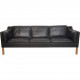 Børge Mogensen 2213 3.personers sofa i sort læder 2001