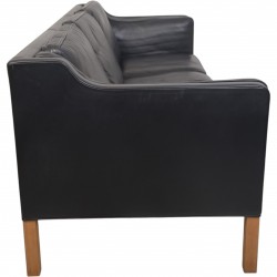Børge Mogensen 2213 3.personers sofa i sort læder 2001