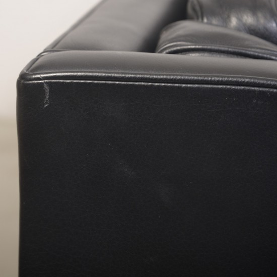 Børge Mogensen 2213 3.personers sofa i sort læder 2001