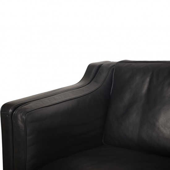 Børge Mogensen 2213 3.personers sofa i sort læder 2001