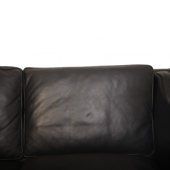 Børge Mogensen 2213 3.personers sofa i sort læder 2001