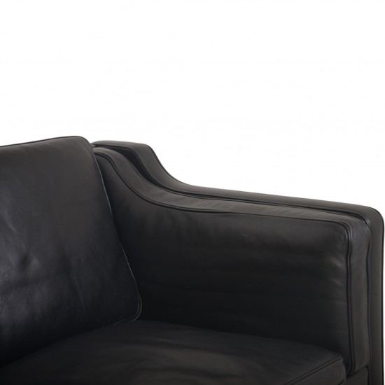 Børge Mogensen 2213 3.personers sofa i sort læder 2001