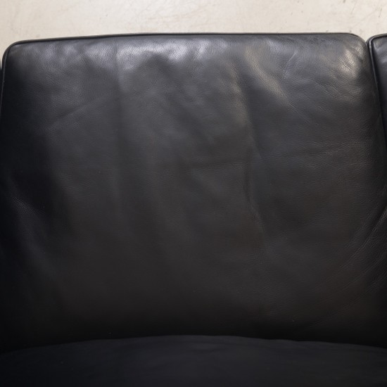 Børge Mogensen 2213 3.personers sofa i sort læder 2001