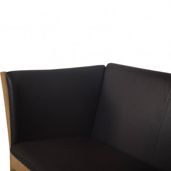 Erik Jørgensen 3 personers tremmesofa i mørkebrunt læder 2012