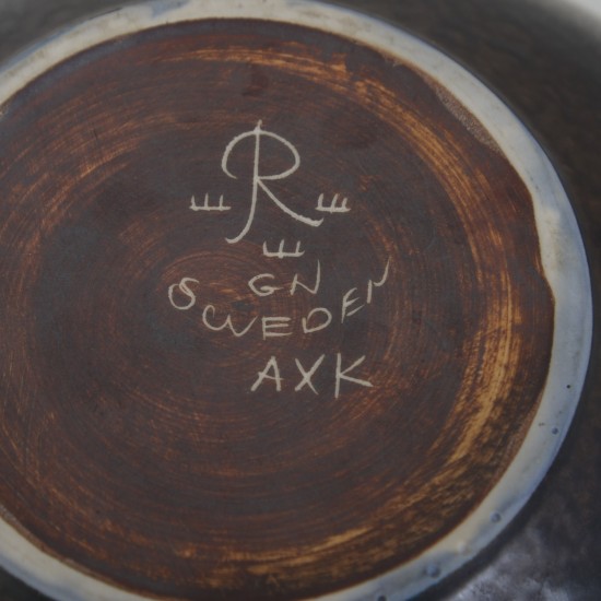 Gunnar Nylund mørk vase h:16 Cm 1950s