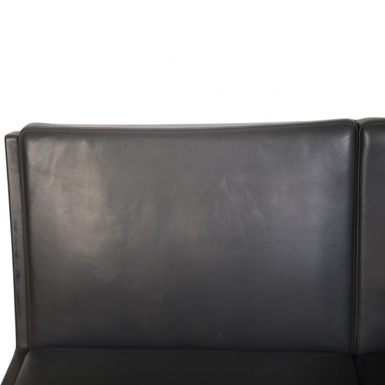 Hans Wegner AP35 2.personers sofa i sort læder 1970'erne
